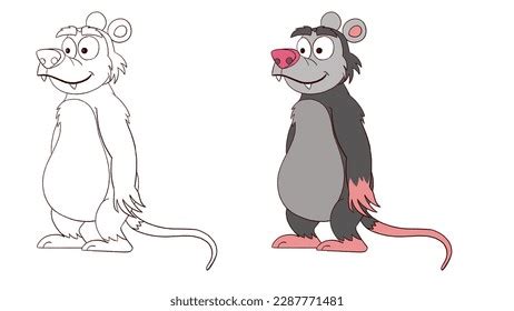 Cute Possum Cartoon Character Design Stock Illustration 2287771481 ...