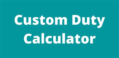 Nigeria Custom Import Duty Calculator Online - Top Info