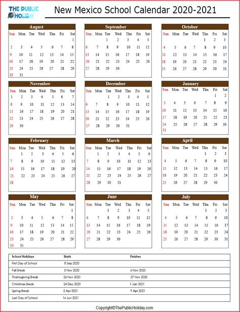 new mexico School Holidays 2254tancia-municipal-schoolstancia-municipal-schools Calendar [Date ...