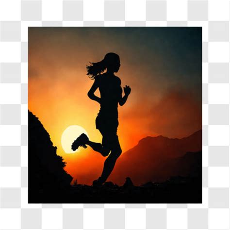 Download Motivational Female Runner Silhouette in Vibrant Colors PNG ...