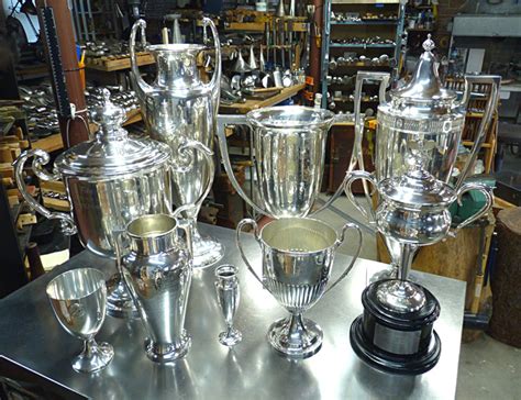 Jeffrey Herman Silversmith: Before & After (Sterling Tennis Hall of Fame Trophies)