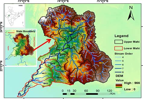 Geographical territory map of the Mahi River basins sub-basins (Earth... | Download Scientific ...