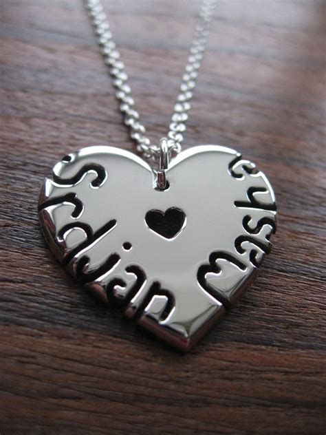 Names on Silver Heart Necklace - Etsy UK | Heart necklace etsy, Silver heart necklace, Silver ...