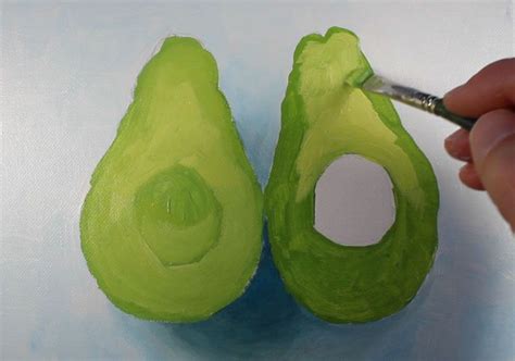 Acrylic Painting Lesson - Avocados in 2024 | Avocado painting acrylic, Painting lessons, Avocado ...