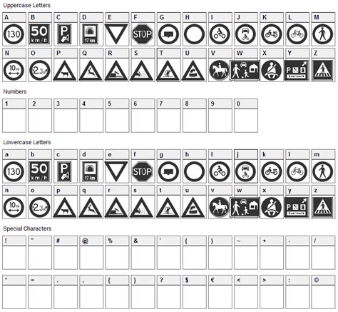 Traffic Signs Font Download - Fonts4Free