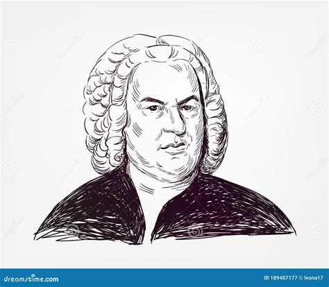 Johann Christian Bach Vector Sketch Portrait Famous Editorial ...