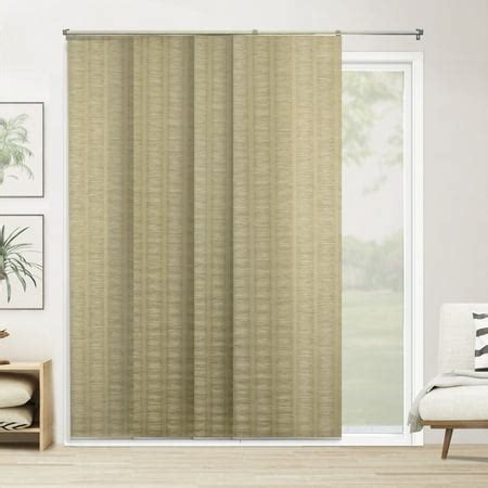 Chicology Adjustable Sliding Panels, Cut to Length Vertical Blinds, (Privacy & Natural Woven ...