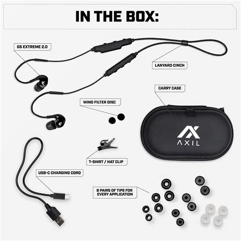 AXIL GS Extreme 2.0 Bluetooth Shooting Earbuds with Hearing Enhancement & Noise Isolation in ...