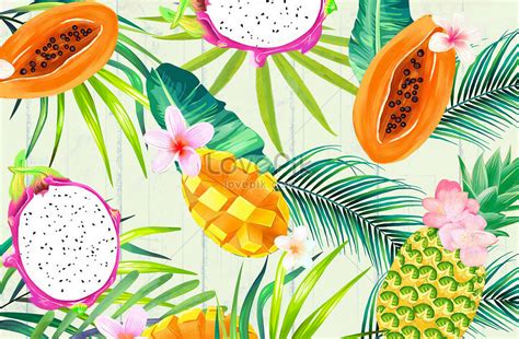 Tropical fruit background illustration image_picture free download ...