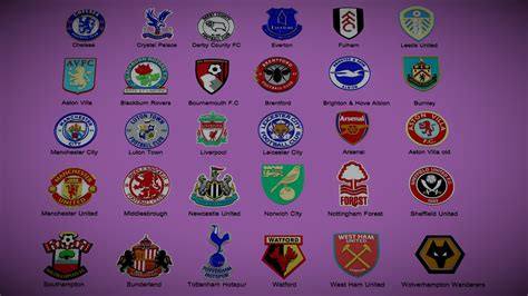 England Premier League all teams printable logos - Buy Royalty Free 3D ...