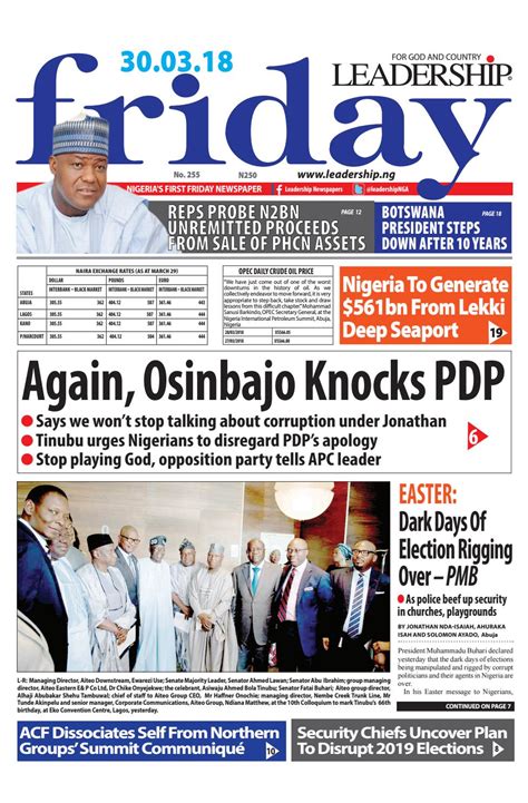 Leadership Newspapers ,E-Paper,30/ 3 /2018 by Leadership Newspapers Nigeria - Issuu