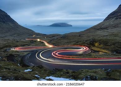 Faroe Islands- Streymoy- Vehicle Light Trails Stock Photo 2186020647 | Shutterstock