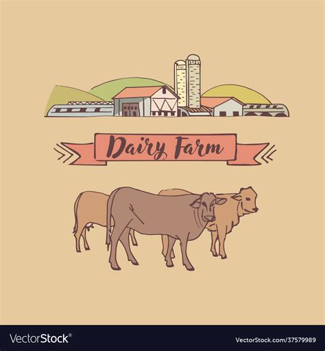 Dairy farm logo Royalty Free Vector Image - VectorStock