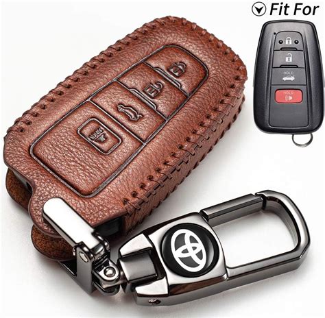 Brandless Genuine Leather Key fob Cover Suit for Toyota 4 Buttons ...