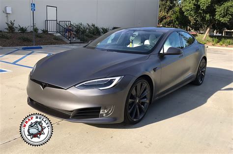 Tesla S Wrapped in 3M Satin Dark Gray | Wrap Bullys