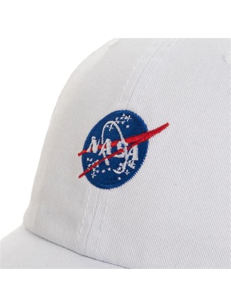 OFFICIAL NASA SMALL LOGO WHITE BASEBALL STRAPBACK CAP