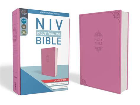 NIV Value Thinline Bible/Large Print (Comfort Print)-Pink Leathersoft ...