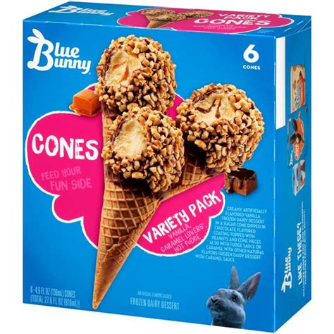 Blue Bunny Variety Pack Reduced Fat Ice Cream Cones 6Pk | Hy-Vee Aisles ...