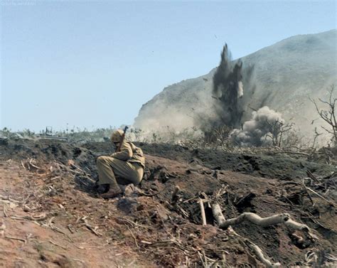 Sherman tanks move up past a crash-landed Spitfire, for an attack on ...