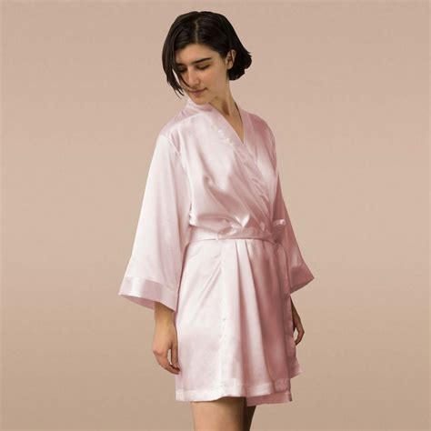 1 Solid Robes, Pink Silk Robe, Custom Robes, Personalized Robes for Bride, Bridesmaids Gift