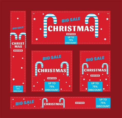 Set banner Christmas flat design template illustration 4885804 Vector ...