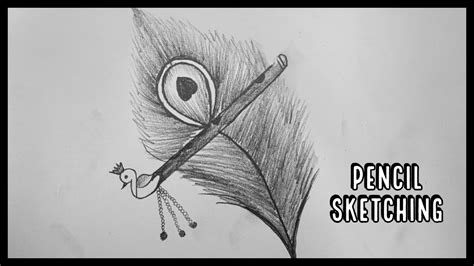 How To Draw A Peacock Feather || Peacock Feather Drawing || Krishna ...