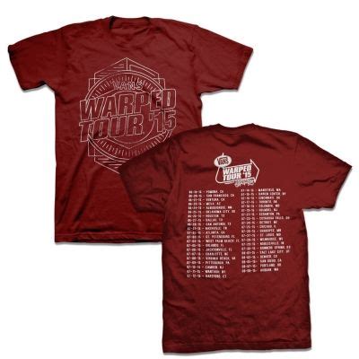 VWT 2015 Lined Tee, Maroon | Vans warped tour, Warped tour, Tour merch