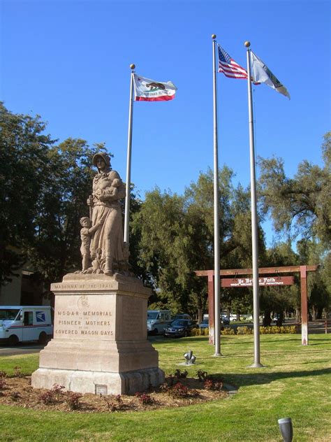 California Bear Flag at Madonna of the Trail Sculpture in Upland ...