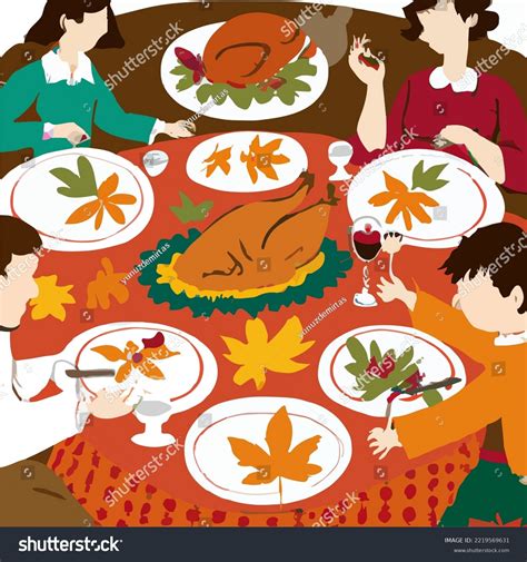 Thanksgiving Cartoon Anime Family Having Thanksgiving Stock Vector (Royalty Free) 2219569631 ...