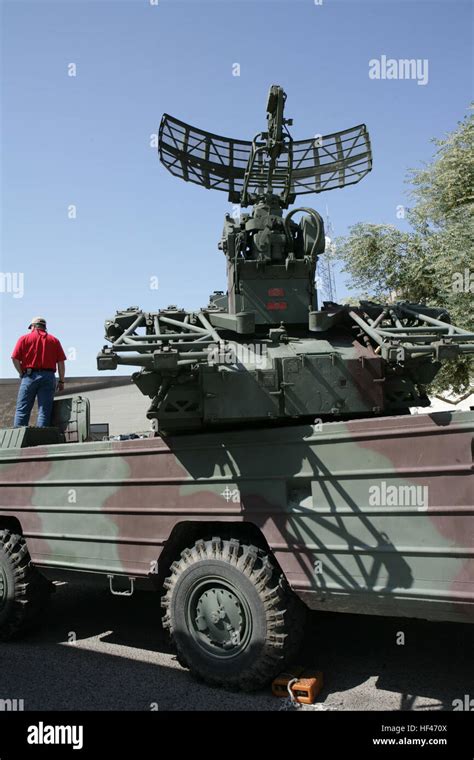 A former Soviet SA-8 Gecko mobile surface-to-air missile system sits parked at Marine Corps Air ...