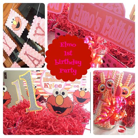 Elmo 1st Birthday Party Decor for girl Elmo First Birthday, Girly Birthday Party, Second ...