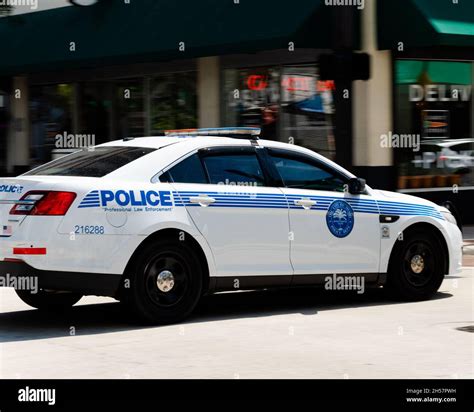 MIAMI, UNITED STATES - Oct 25, 2021: A Miami Police car Downtown Miami ...