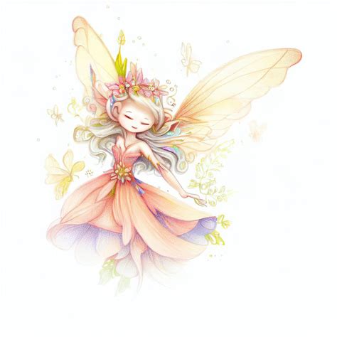 Premium AI Image | A drawing of a fairy with a flower crown on her head