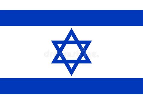 White Blue of Israel Realistic Flag. Flag of Israel. Official Colors ...