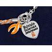 Multiple Sclerosis Awareness Silver Ribbon Orange Rope Charm