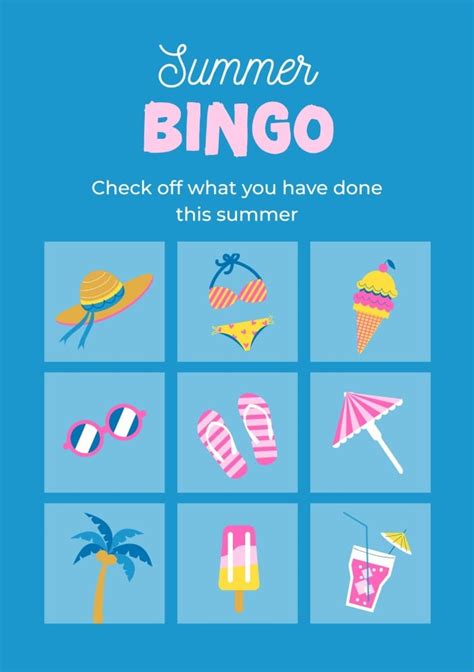 Edit this Hand-drawn Colorful Summer Bingo Card design online