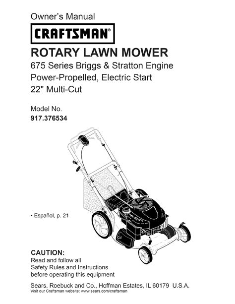 Craftsman Lawn Mower 37653 User Guide | ManualsOnline.com