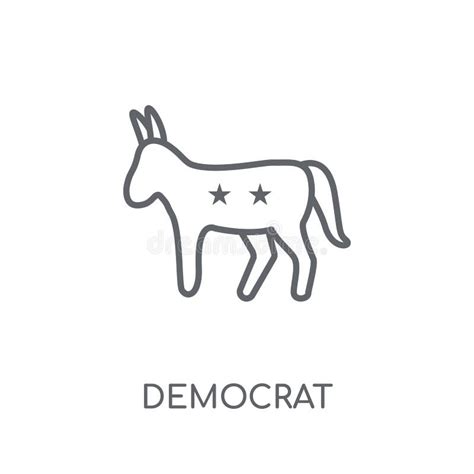 Democrat Linear Icon. Modern Outline Democrat Logo Concept on Wh ...