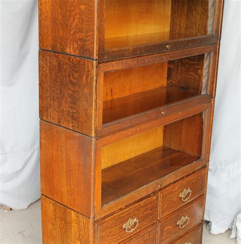 Bargain John's Antiques » Blog Archive Antique Oak Bookcase with five drawers in base - Gunn ...