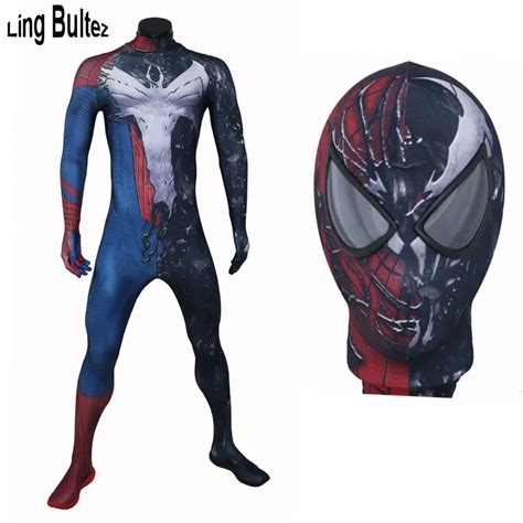 Ling Bultez High Quality Newest Venom Spiderman Suit Man Mixed Venom Costume Original Venom ...