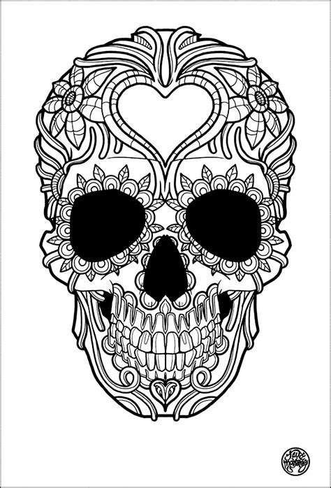 Skull Coloring Pages For Adults - Coloring Home