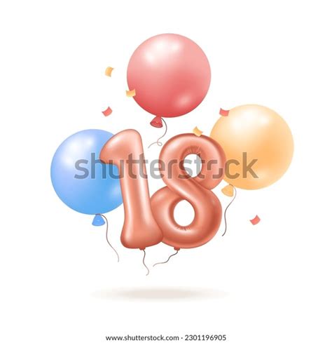 Birthday Balloons 3d Vector Illustration 18th Stock Vector (Royalty Free) 2301196905 | Shutterstock