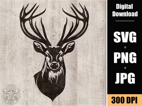 Deer Head SVG Deer Clipart Deer Vector Buck Head White Tailed - Etsy