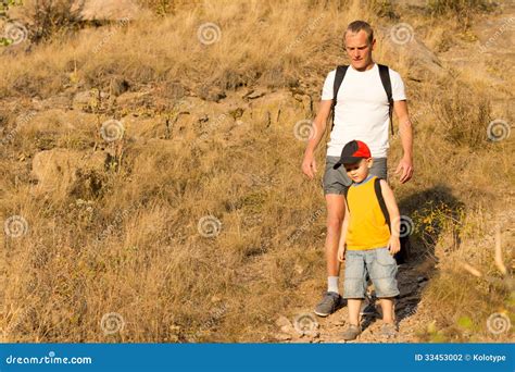 Father Hiking with His Small Son Stock Photo - Image of companions, freedom: 33453002