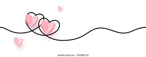 Continuous Line Heart Shape Border Realistic Stock Vector (Royalty Free) 1555485716 | Shutterstock