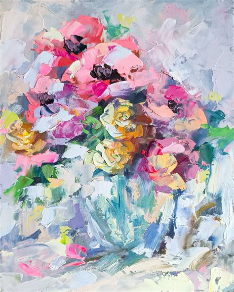 Poppy Painting Floral Original Art Bouquet Oil Painting Smal - Inspire ...