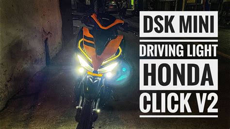 HONDA CLICK 125 v2 || DSK Mini Driving Light Installation - YouTube