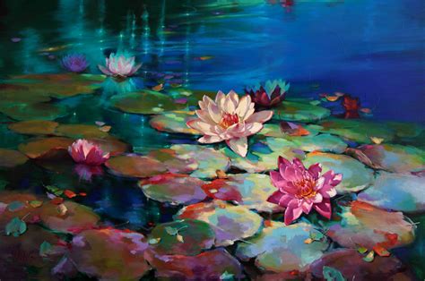 Oil Painting Lotus By Donna Young 7