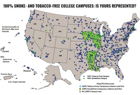 Colleges-Map-Territories-Labeled - American Nonsmokers' Rights Foundation | no-smoke.org