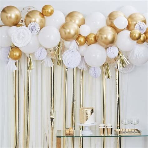 Gold and White Birthday Backdrop Kit | Party supplies | Inspired By Alma